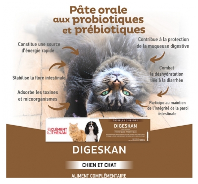 Clément Thékan Digeskan Pâte Orale Chats et Chiens 60 ml