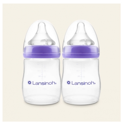 Lansinoh Natural Wave 2 Biberons 1 Mois et + 160 ml