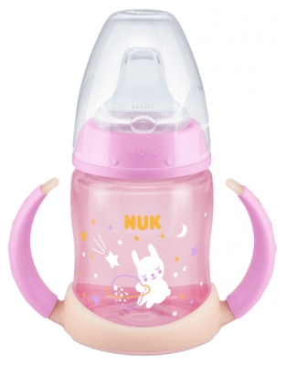 NUK First Choice Tasse d'Apprentissage Night 150 ml 6-18 Mois - Couleur : Rose