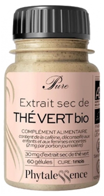 Phytalessence Pure Extrait Sec de Thé Vert Bio 60 Capsules
