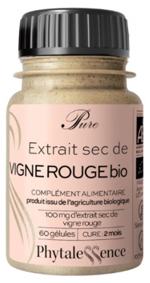Phytalessence Pure Extrait Sec de Vigne Rouge Bio 60 Capsule