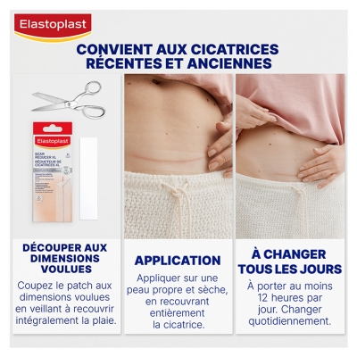 Elastoplast Réducteur de Cicatrices XL 21 Pansements Transparents