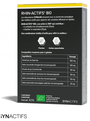 Aragan Synactifs RhinActifs Bio 10 Gélules