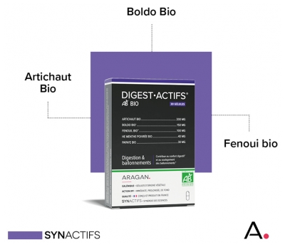 Aragan Synactifs DigestActifs Bio 30 Gélules