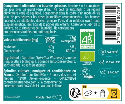 Nutri&Co Spiruline Bio 120 Comprimés