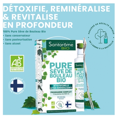 Santarome Bio Pure Sève de Bouleau Bio Lot de 3 x 500 ml