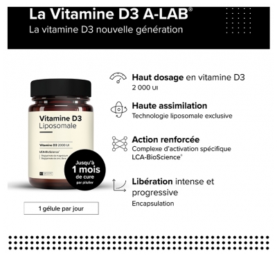 A-Lab Vitamine D3 Liposomale 60 Gélules