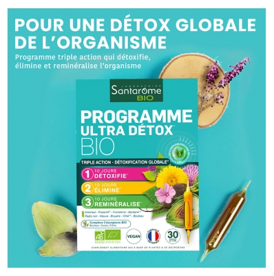 Santarome Bio Programme Ultra Détox Bio 30 Ampoules