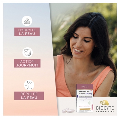 Biocyte Hyaluronic Jour/Nuit 400 mg Anti-Âge 24H 60 Gélules