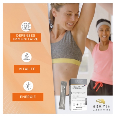 Biocyte Vitamine C/D3/Zinc Liposomal 14 Sticks