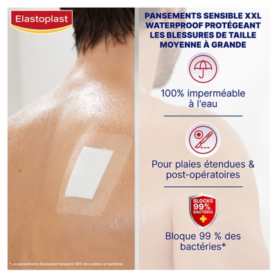 Elastoplast Pansement Waterproof XXL Stérile 5 Pansements