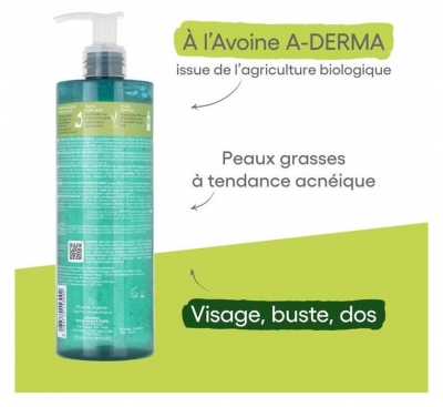 A-DERMA Biology AC Gel Moussant Nettoyant Purifiant Bio 400 ml