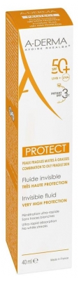 A-DERMA Protect Fluide Invisible Très Haute Protection SPF50+ 40 ml