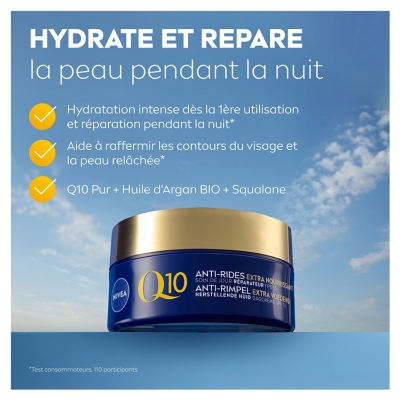 Nivea Q10 Anti-Rides Extra Nourrissant Soin de Nuit Réparateur 50 ml