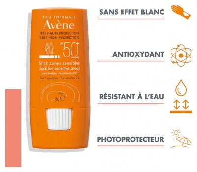 Avène Solaire Stick Zones Sensibles SPF50+ 8 g
