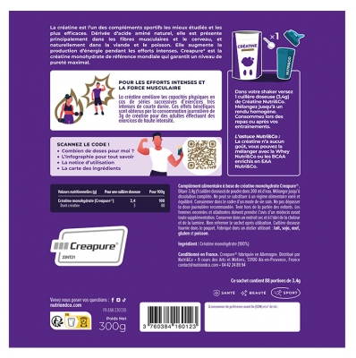 Nutri&Co Créatine Monohydrate Creapure 300 g