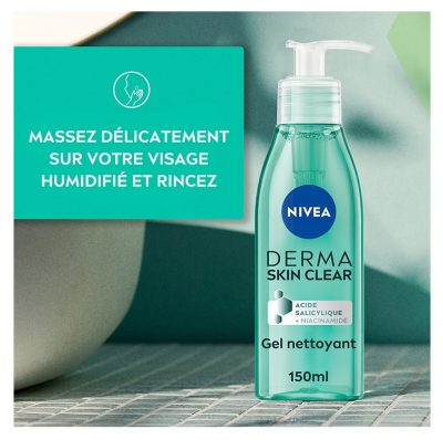 Nivea Derma Skin Clear Gel Nettoyant Visage Peaux à Imperfections 150 ml