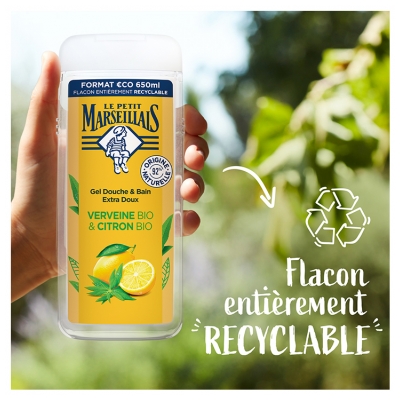 Le Petit Marseillais Gel Douche Extra Doux Verveine Bio & Citron Bio 650 ml