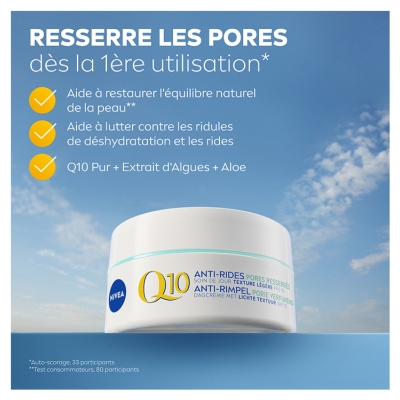 Nivea Q10 Anti-Rides Pores Resserrés Soin de Jour SPF15 50 ml