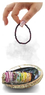 Natura Square Bracciale in Granato Rosso Sfaccettato Almandine