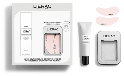 Lierac Diopti Gel Correttivo Delle Borse 15 ml + Cerotti Riutilizzabili per il Contorno Occhi