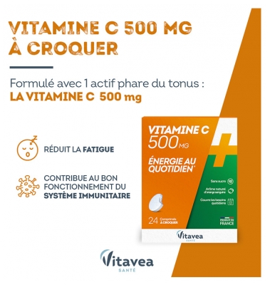 Vitavea Vitamine C 500 mg 24 Comprimés à Croquer