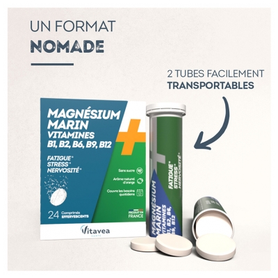 Vitavea Magnésium + Vitamines B1 B2 B6 B9 B12 24 Comprimés Effervescents