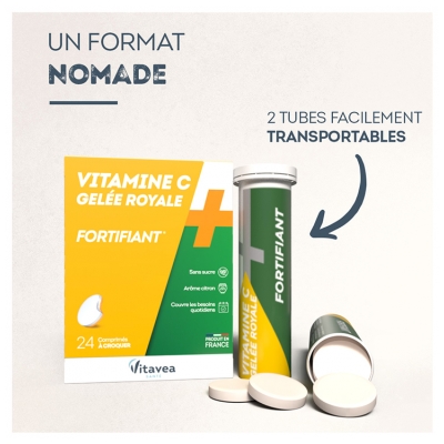 Vitavea Vitamine C + Gelée Royale Fortifiant 24 Comprimés à Croquer