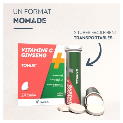 Vitavea Vitamine C Ginseng 24 Comprimés à Croquer