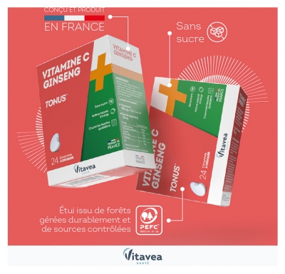 Vitavea Vitamine C Ginseng 24 Comprimés à Croquer