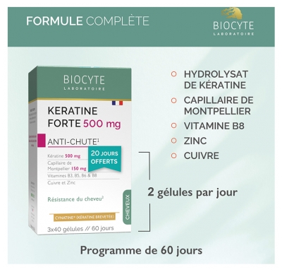Biocyte Keratine Forte Anti-Chute 120 Gélules