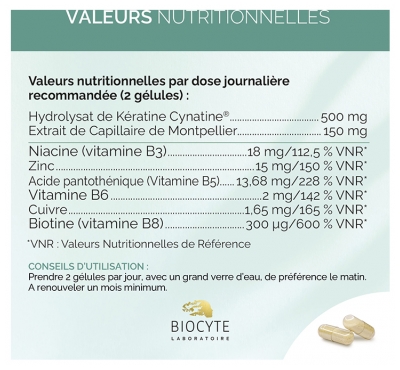Biocyte Keratine Forte Anti-Chute 120 Gélules