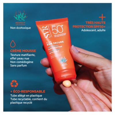SVR Sun Secure Blur Crème Mousse Flouteur Optique SPF50+ Sans Parfum 50 ml