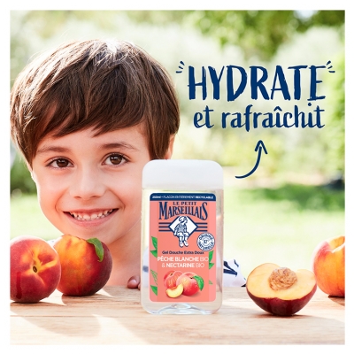 Le Petit Marseillais Gel Douche Extra Doux Pêche Blanche et Nectarine Bio 250 ml