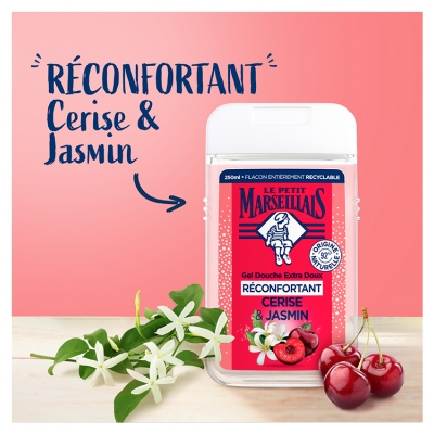 Le Petit Marseillais Gel Douche Extra Doux Réconfortant Cerise & Jasmin 250 ml