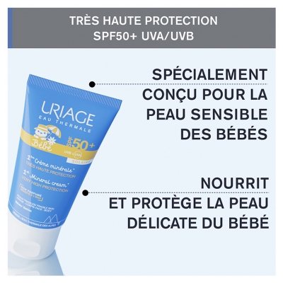 Uriage Bébé 1ère Crème Minérale SPF50+ 50 ml