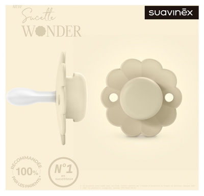 Suavinex Wonder Sucette avec Tétine Symétrique SX Pro 0 à 6 Mois - Couleur : Whitecap Gray