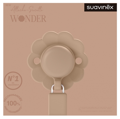 Suavinex Attache Sucette Silicone 0 Mois et + - Modèle : Taupe