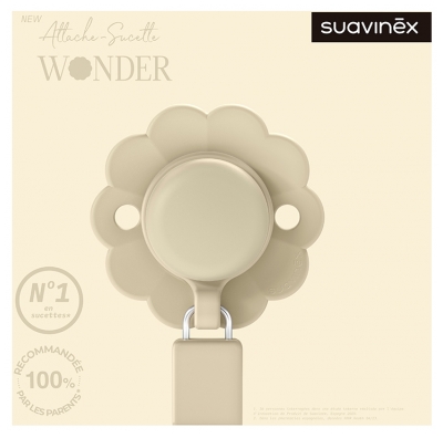 Suavinex Attache Sucette Silicone 0 Mois et + - Modèle : Gris Clair