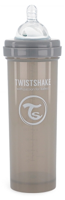 Twistshake Biberon Anti-Colique L 330 ml 4 Mois et + - Couleur : Gris Pastel