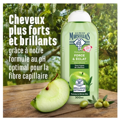 Le Petit Marseillais Shampoing Force & Éclat Pomme & Olivier 300 ml