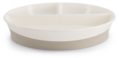 Twistshake Assiette Compartimentée et Couvercle 6 Mois et + - Couleur : Blanc