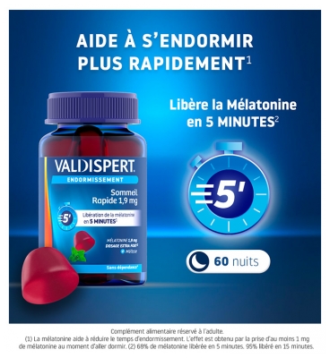Valdispert Sommeil Rapide 1,9 mg 60 Gummies