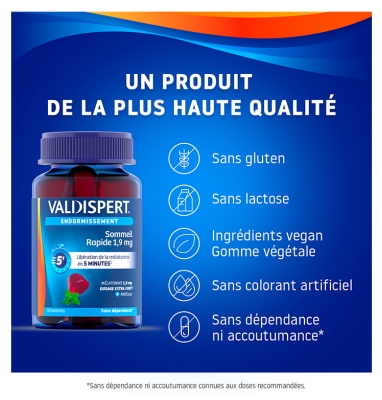 Valdispert Sommeil Rapide 1,9 mg 60 Gummies