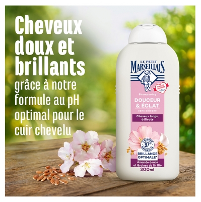 Le Petit Marseillais Shampoing Douceur & Éclat Amande Douce Graines de Lin 300 ml