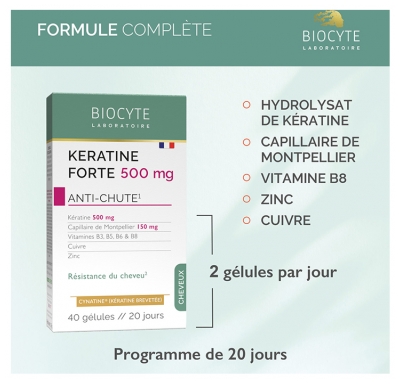 Biocyte Keratine Forte Anti-Chute 40 Gélules