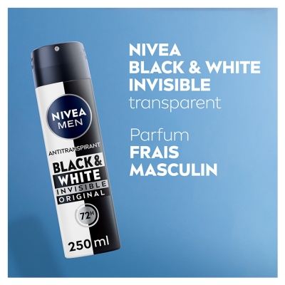 Nivea Men Black & White Invisible Déodorant Anti-Transpirant 72H Spray 250 ml