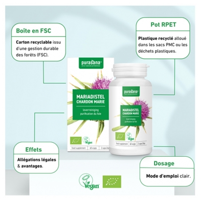 Purasana Chardon Marie Bio 60 Gélules