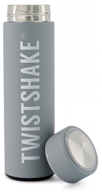 Twistshake Bouteille Isotherme Chaud ou Froid 420 ml - Couleur : Gris Pastel