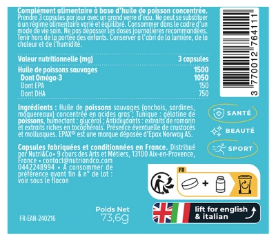 Nutri&Co Oméga 3 120 Capsules